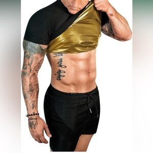 FUXERT Sauna Shirt for Men Sweat Sauna  Compression Shirt Workout Shape wear